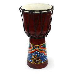 Medium Painted Djembe-Siesta Crafts