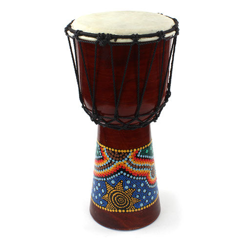 Medium Painted Djembe-Siesta Crafts