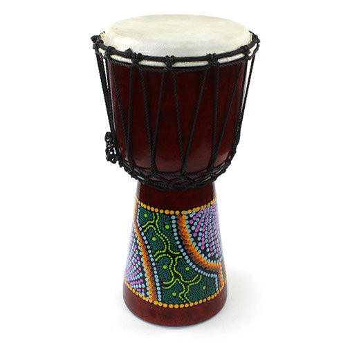 Medium Painted Djembe-Siesta Crafts