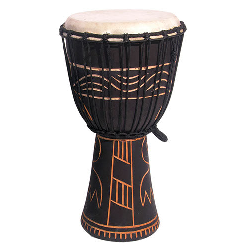 Dark Carved Good Quality Djembe 50cm-Siesta Crafts
