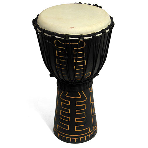 Dark Carved Good Quality Djembe 50cm-Siesta Crafts