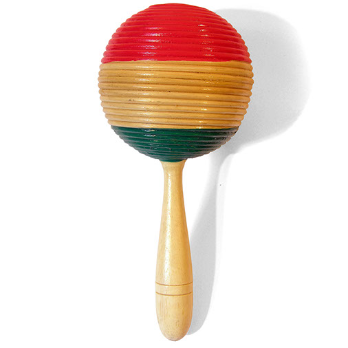 Painted Rattan Maraca-Siesta Crafts