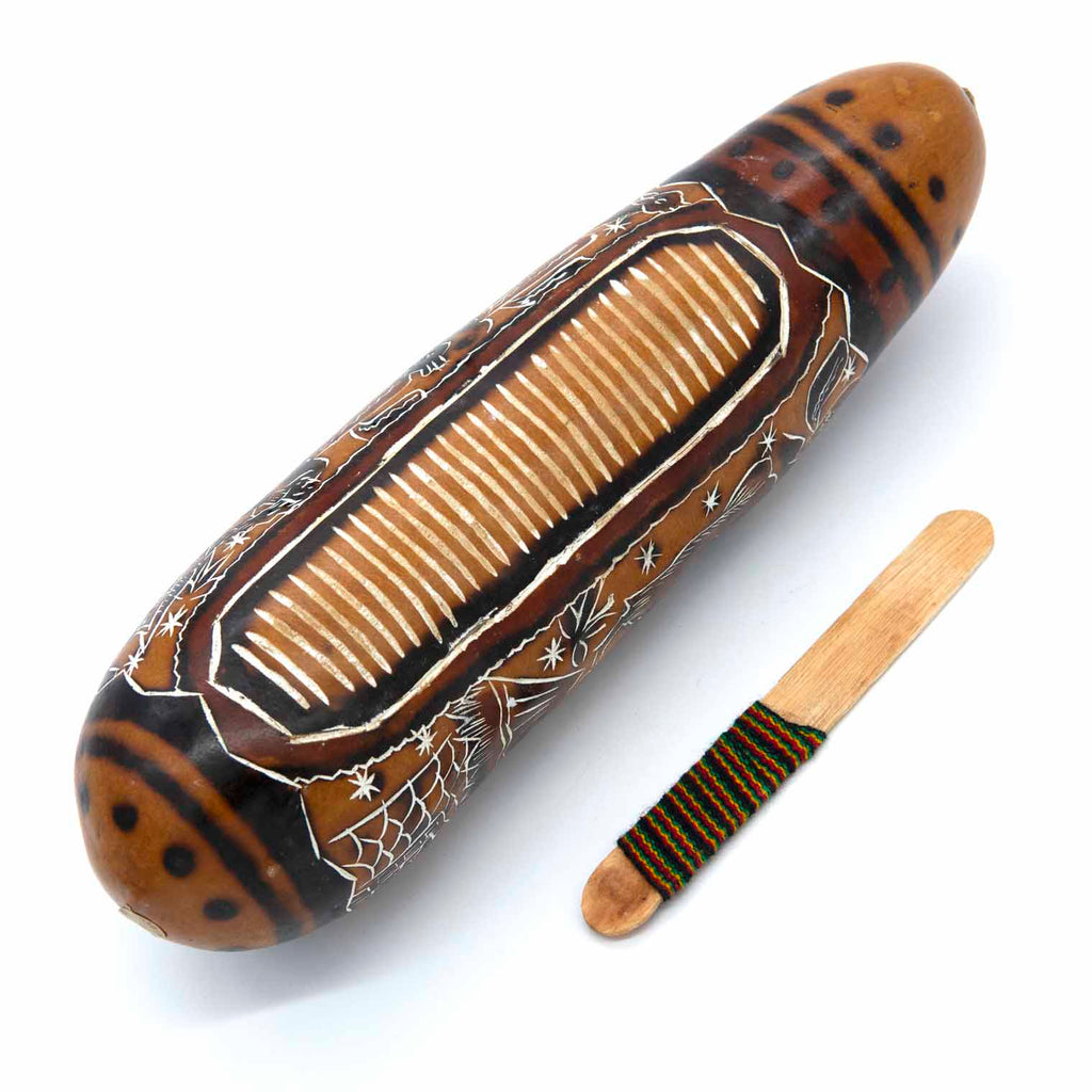 Traditional Gourd Guiro and Shaker-Siesta Crafts