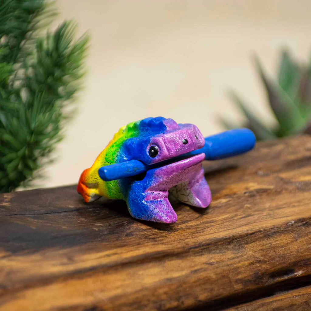 Mini Rainbow Croaking Frog Guiro-Siesta Crafts