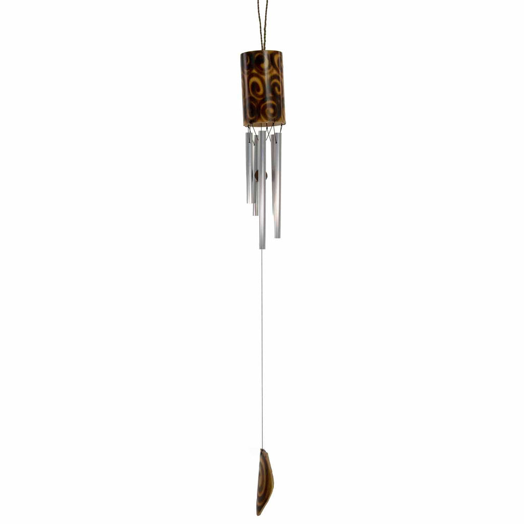 Bamboo Burnt Swirl Windchime-Siesta Crafts