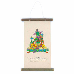 Lokta Deity Scroll - Green Tara-Siesta Crafts