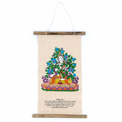 Lokta Deity Scroll - White Tara-Siesta Crafts