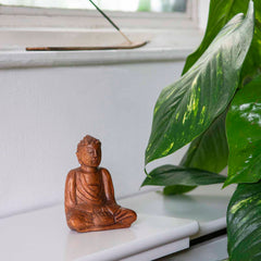 Small Handcarved Sitting Buddha-Siesta Crafts