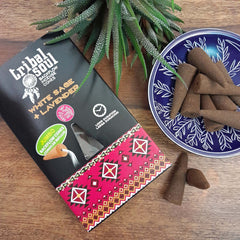 White Sage and Lavender Backflow Incense Cones-Siesta Crafts