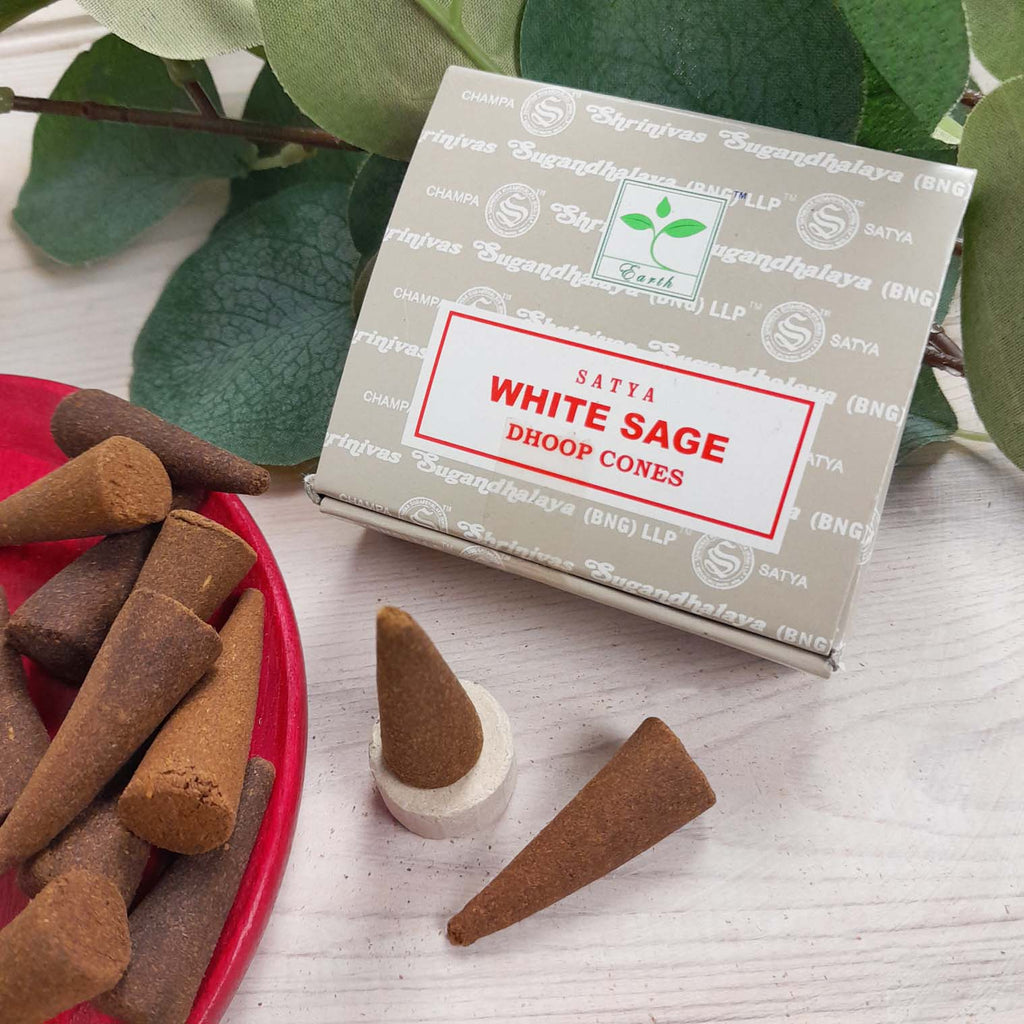 Satya White Sage Incense Cones-Siesta Crafts