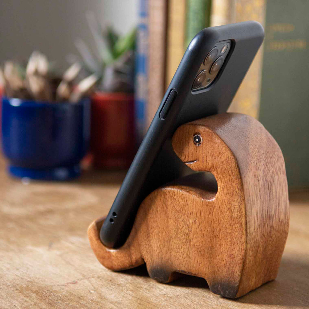 Carved Mobile Phone Stand - Dinosaur-Siesta Crafts