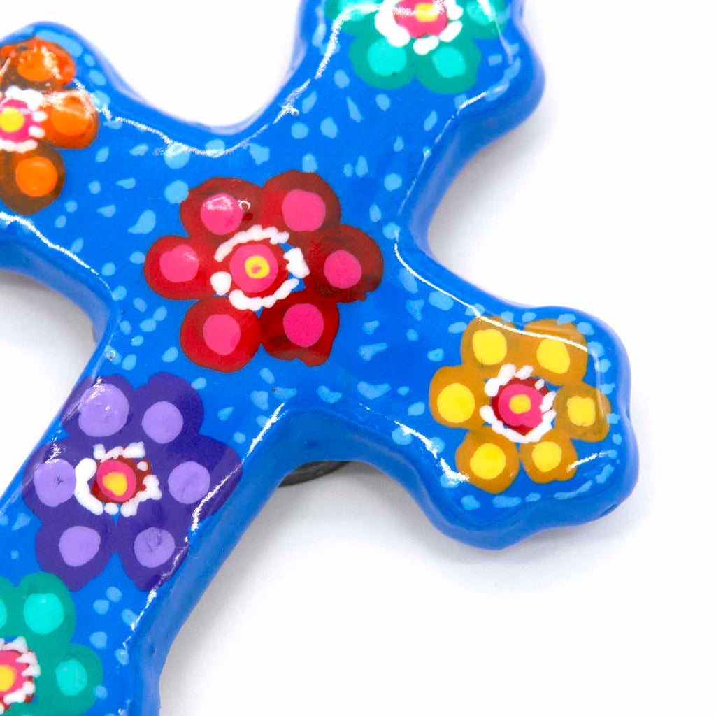 Mexican Painted Magnet Cross-Siesta Crafts