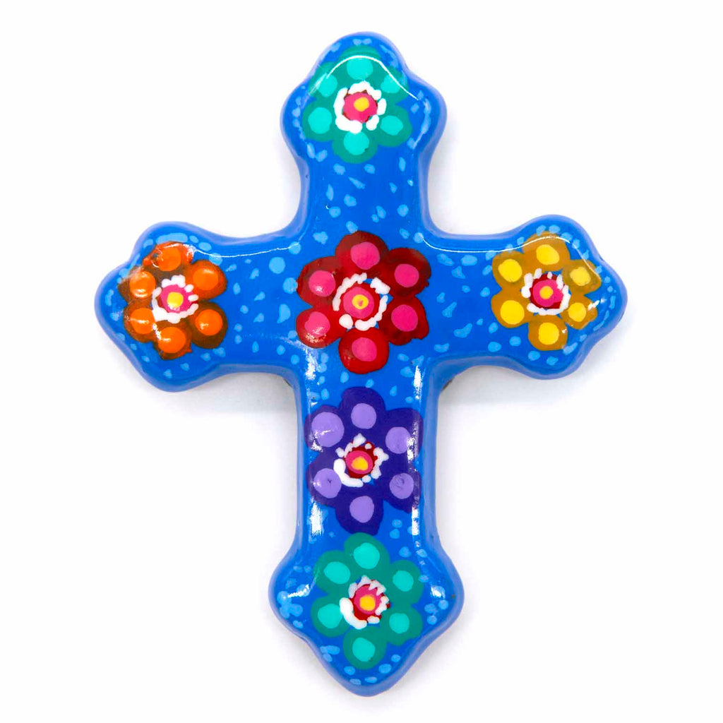 Mexican Painted Magnet Cross-Siesta Crafts