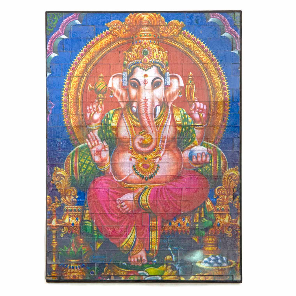Large Mosaic Ganesh Plaque-Siesta Crafts