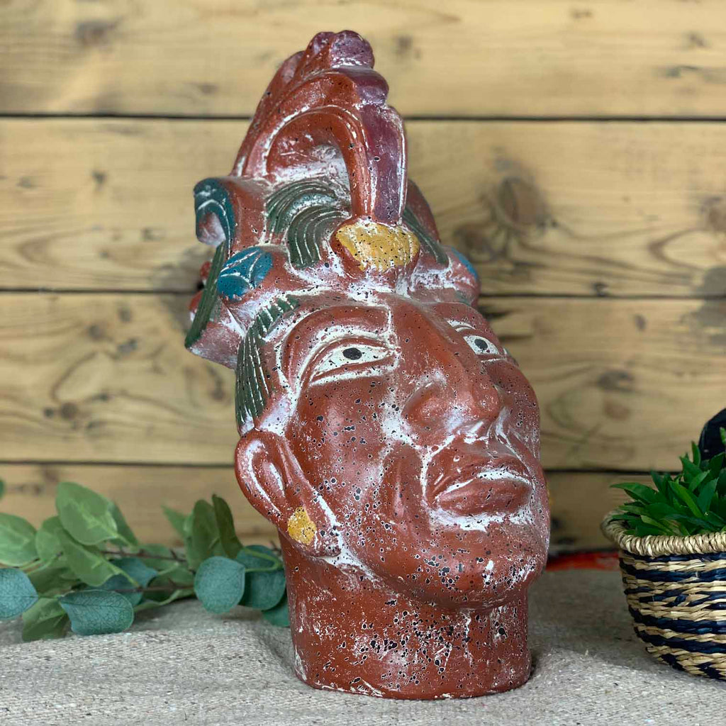 Large Mayan Ceramic Head-Siesta Crafts