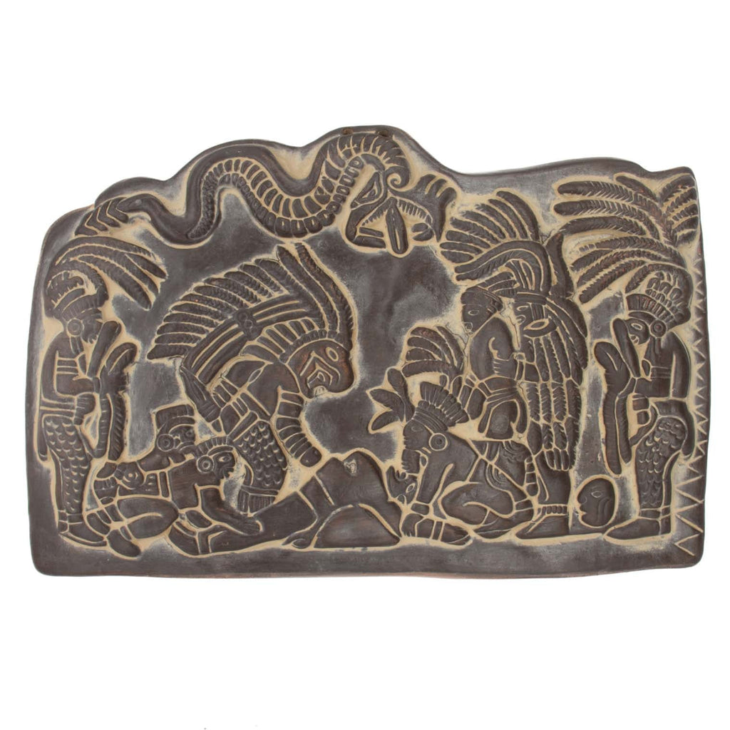 Mayan Sacrificial Scene Plaque-Siesta Crafts