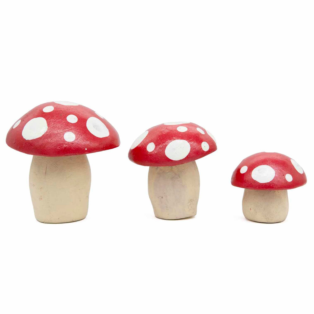Mexican Ceramic Mushrooms - Set of Three-Siesta Crafts