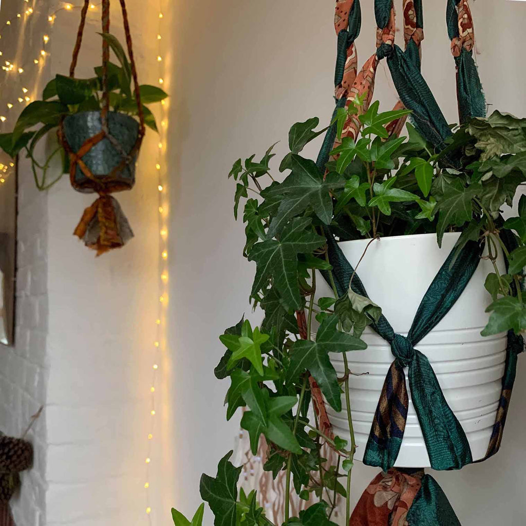 Recycled Sari Plant Hanger Large-Siesta Crafts