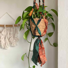 Recycled Sari Plant Hanger Large-Siesta Crafts