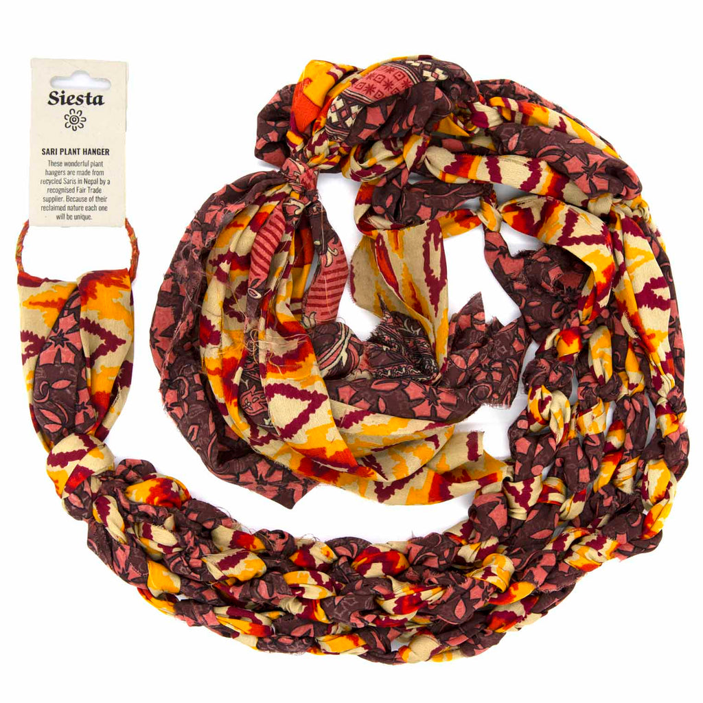 Recycled Sari Plant Hanger Large-Siesta Crafts