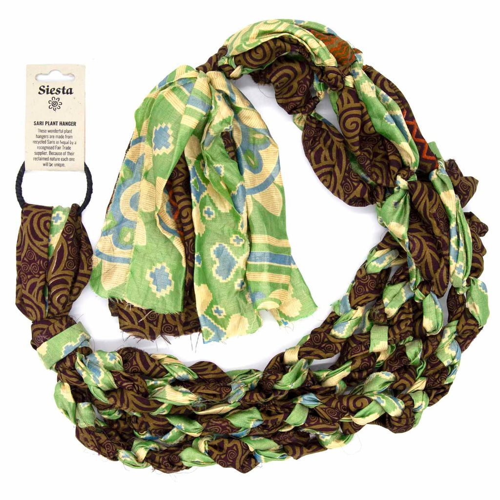 Recycled Sari Plant Hanger Large-Siesta Crafts