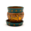 Mithila Round Flower Pot and Saucer Small-Siesta Crafts