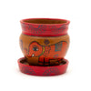 Mithila Round Flower Pot and Saucer Small-Siesta Crafts