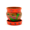 Mithila Round Flower Pot and Saucer Small-Siesta Crafts