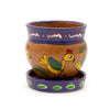 Mithila Round Flower Pot and Saucer Small-Siesta Crafts