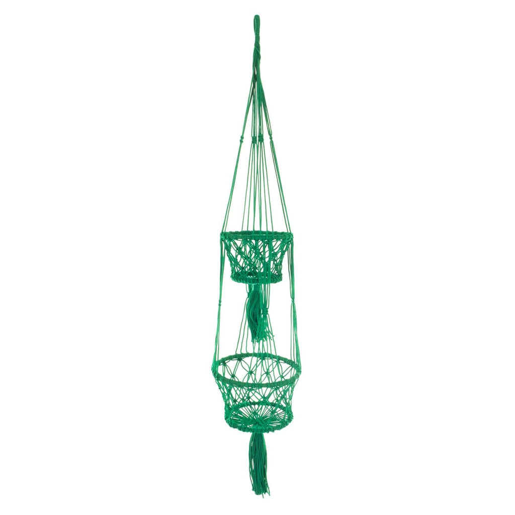 Bright Double Macrame Plant Hanger-Siesta Crafts