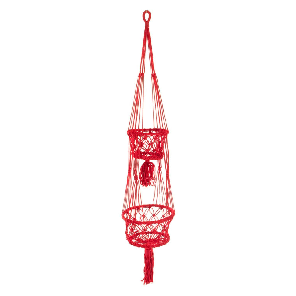 Bright Double Macrame Plant Hanger-Siesta Crafts