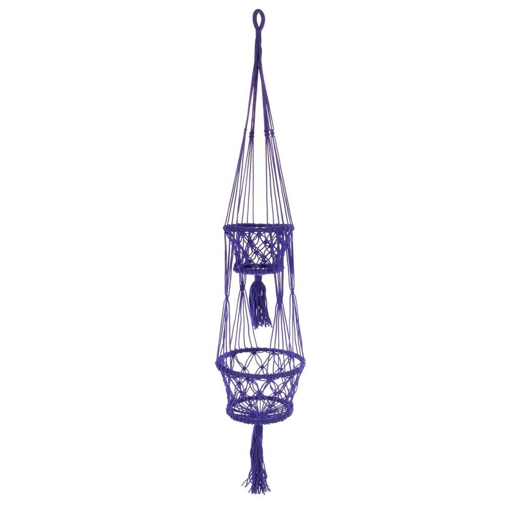Bright Double Macrame Plant Hanger-Siesta Crafts