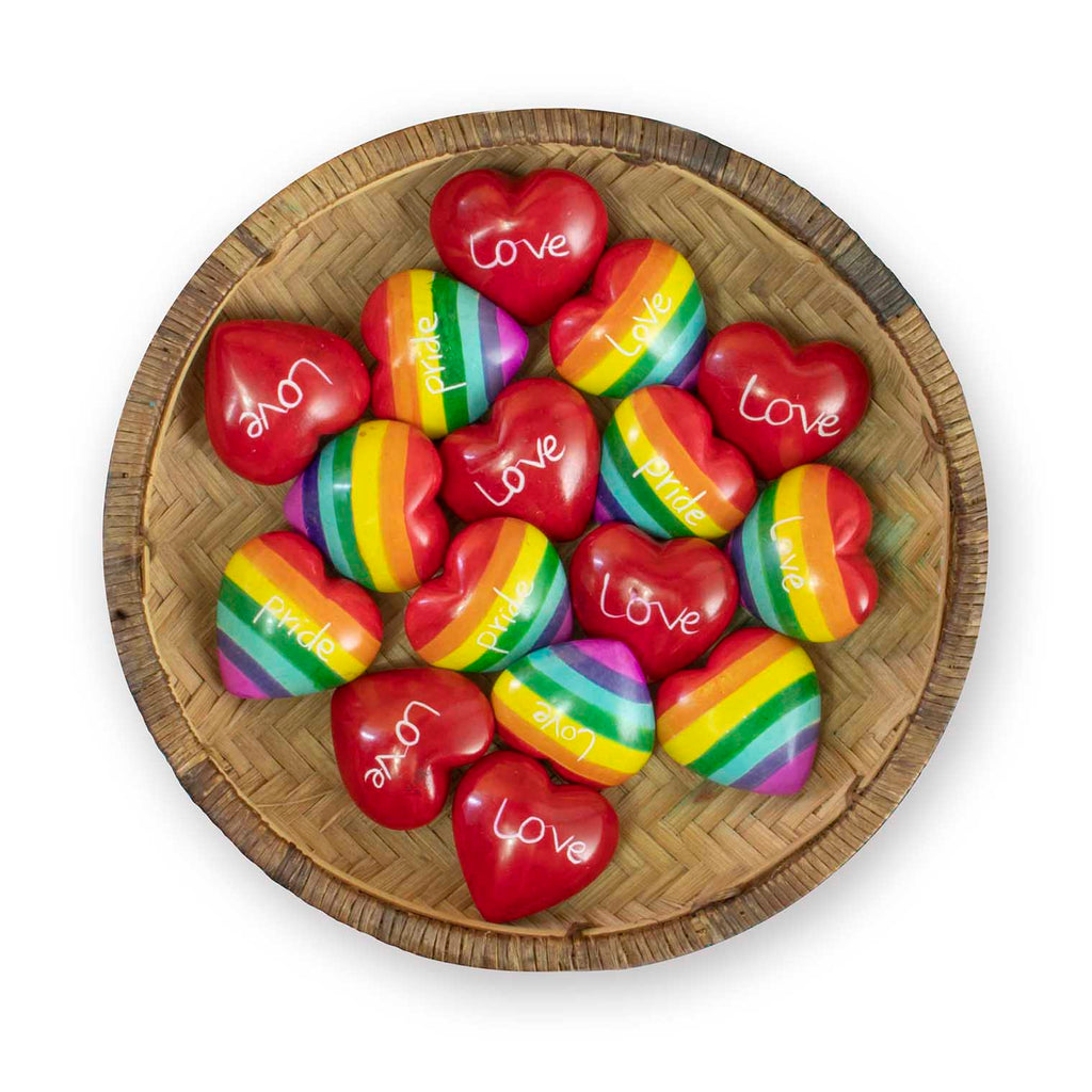 Soapstone Rainbow Love Heart-Siesta Crafts