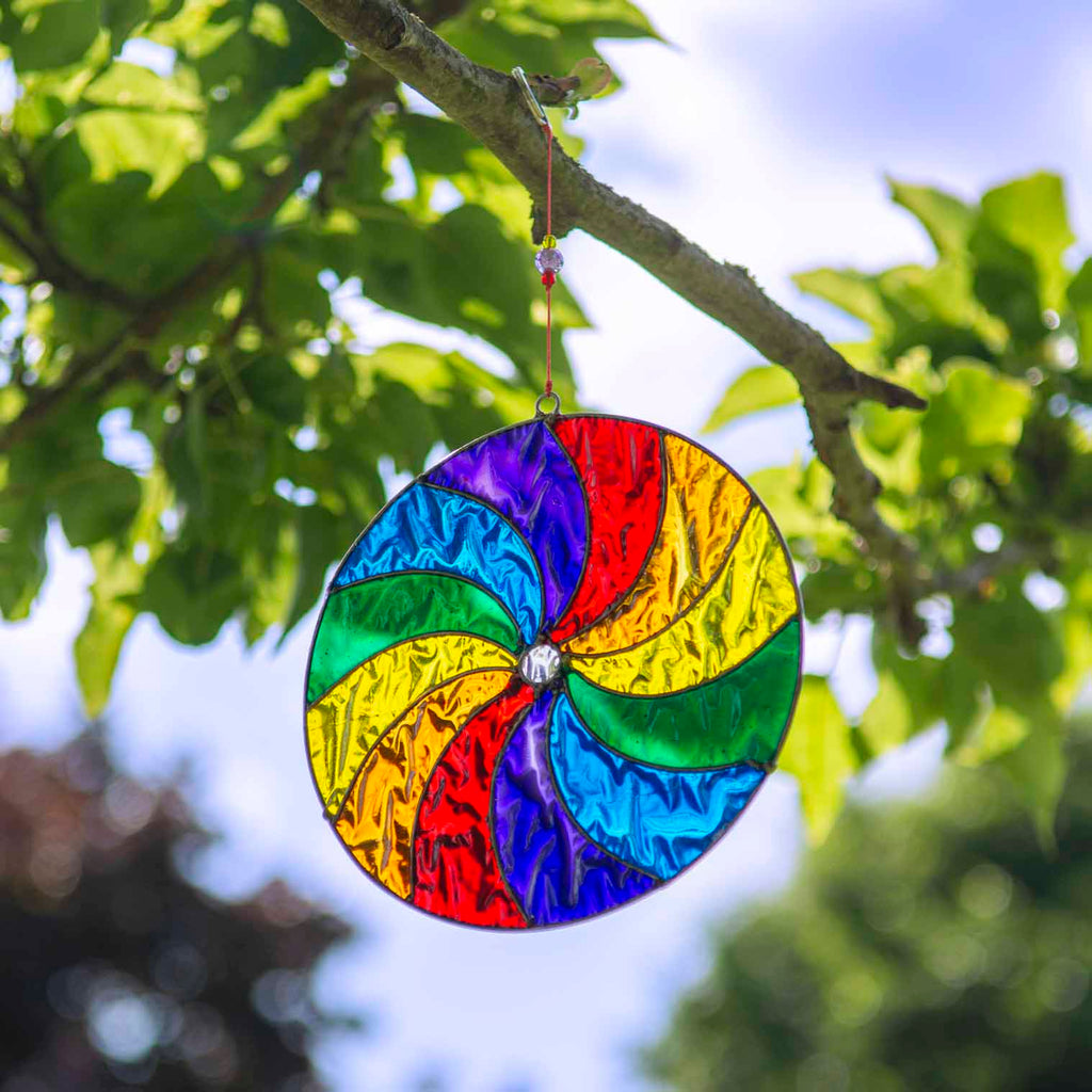 Rainbow Spiral Suncatcher-Siesta Crafts