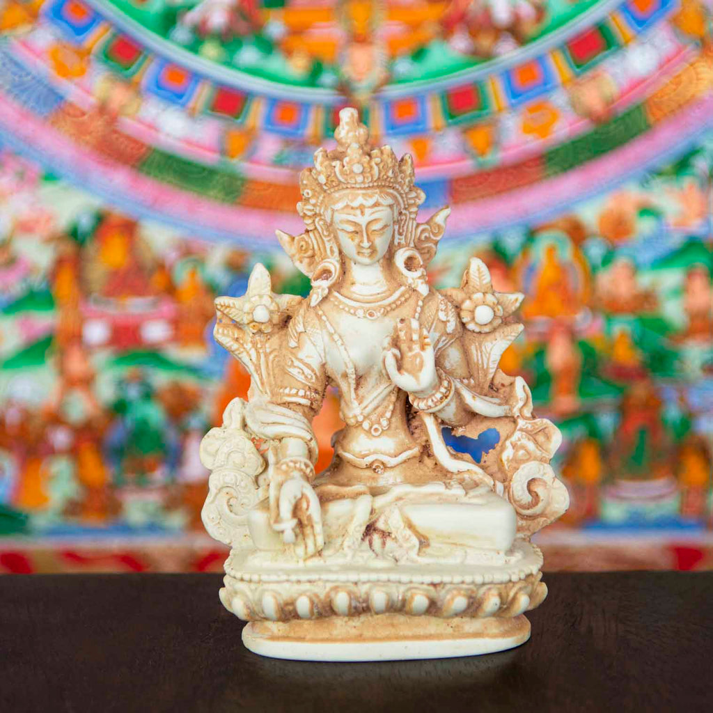 White Tara Resin Statue-Siesta Crafts