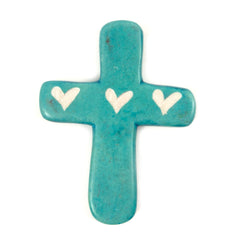 Small Patterned Soapstone Cross-Siesta Crafts