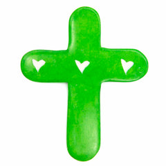Small Patterned Soapstone Cross-Siesta Crafts