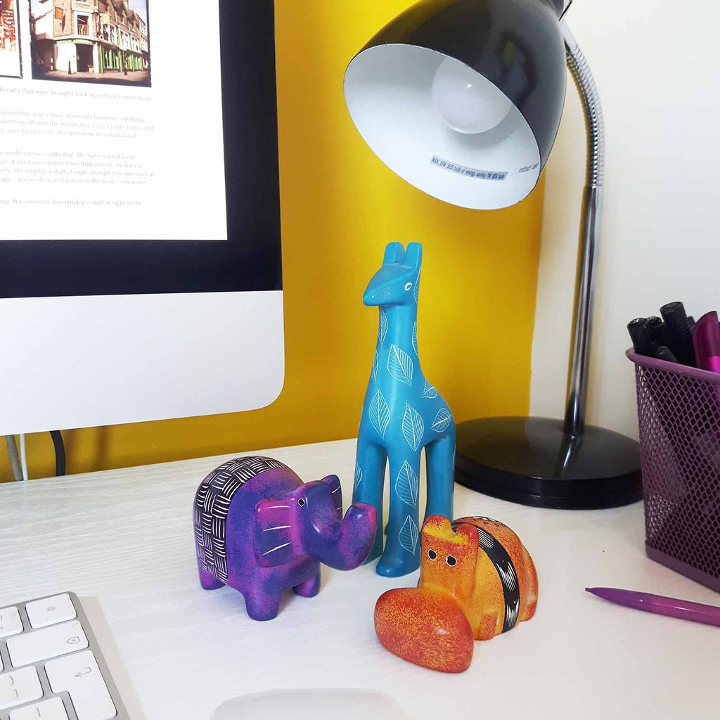 Soapstone Patterned Elephant-Siesta Crafts