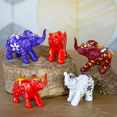 Medium Painted Resin Elephant-Siesta Crafts