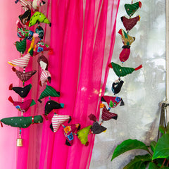 Long String of Birds with Bell-Siesta Crafts