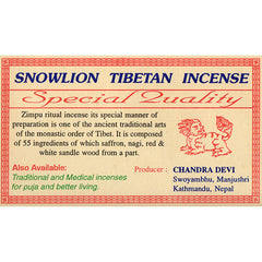 Snowlion Tibetan Incense-Siesta Crafts