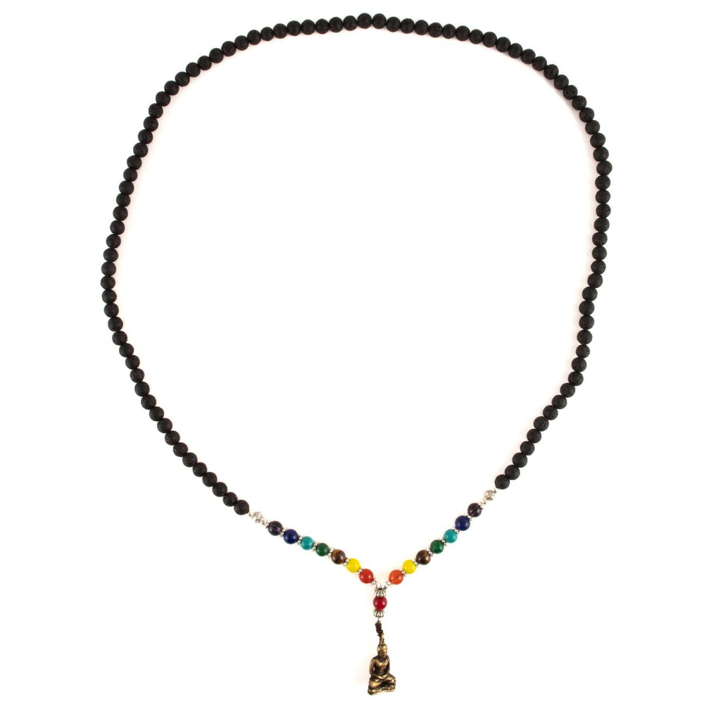 Lava Bead and Chakra Buddha Mallah Beads-Siesta Crafts