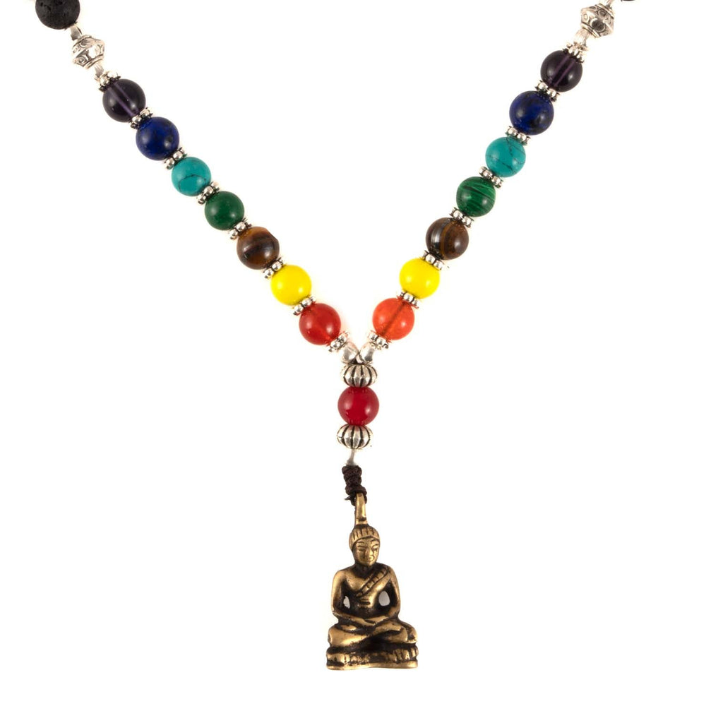 Lava Bead and Chakra Buddha Mallah Beads-Siesta Crafts
