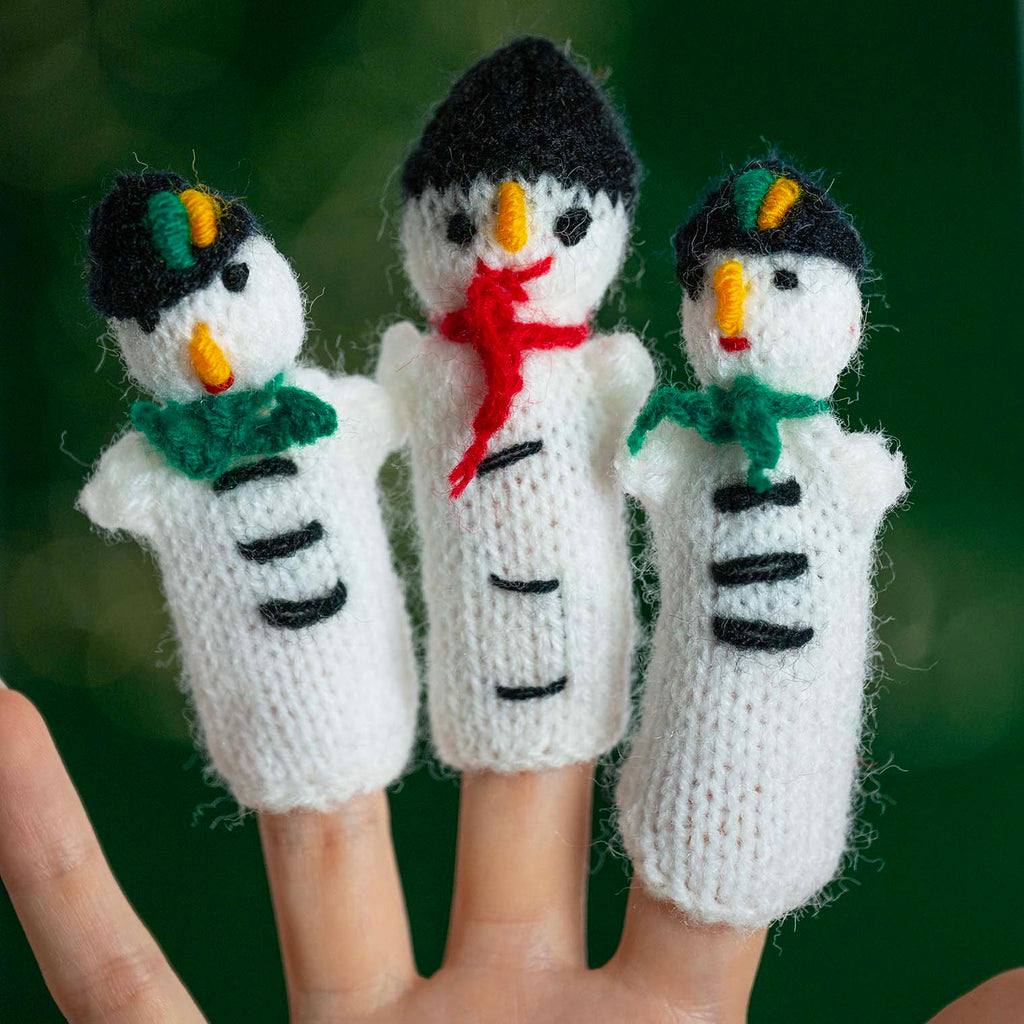 Peruvian Finger Puppet - Snowman
