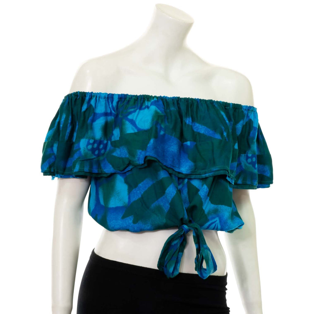 Bali Flower Bardot Top with Tie-Siesta Crafts