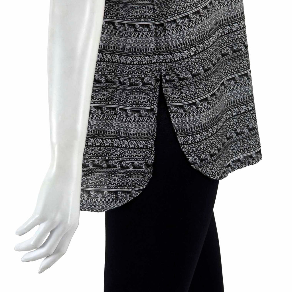 Black and White Scoop Top-Siesta Crafts