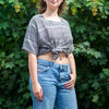 Black and White Scoop Top-Siesta Crafts