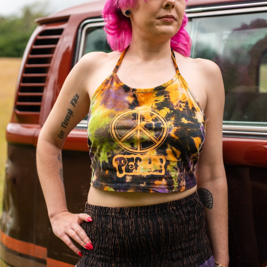 Peace Design Halter Neck Top-Siesta Crafts