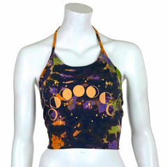 Moon Phases Design Halter Neck Top-Siesta Crafts