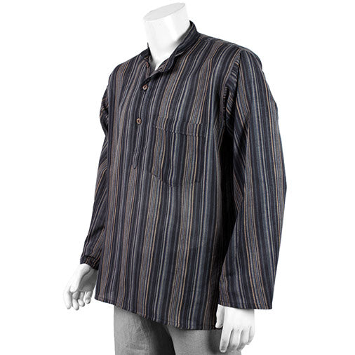 Oversize Stripy Grandad Shirt-Siesta Crafts